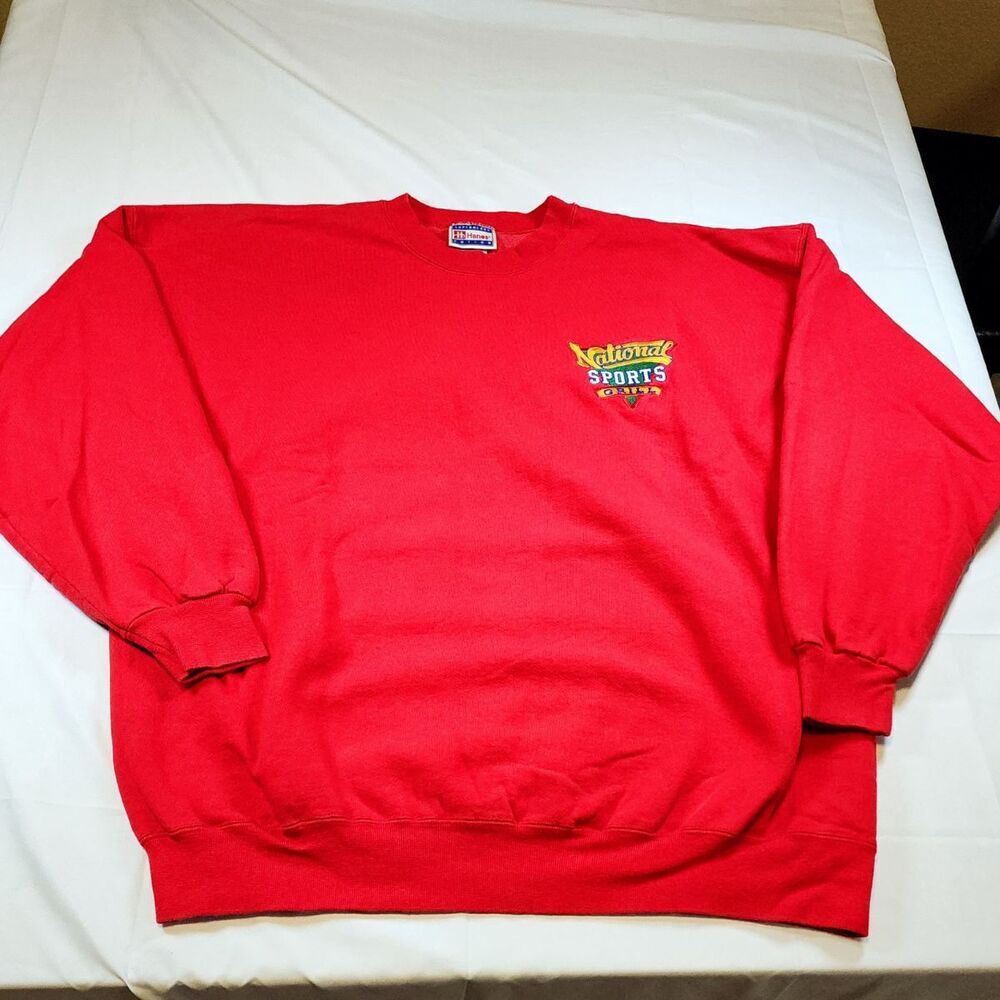 Vintage Sweatshirt 2xl Crewneck Tourist National Sports Grill Hanes Red